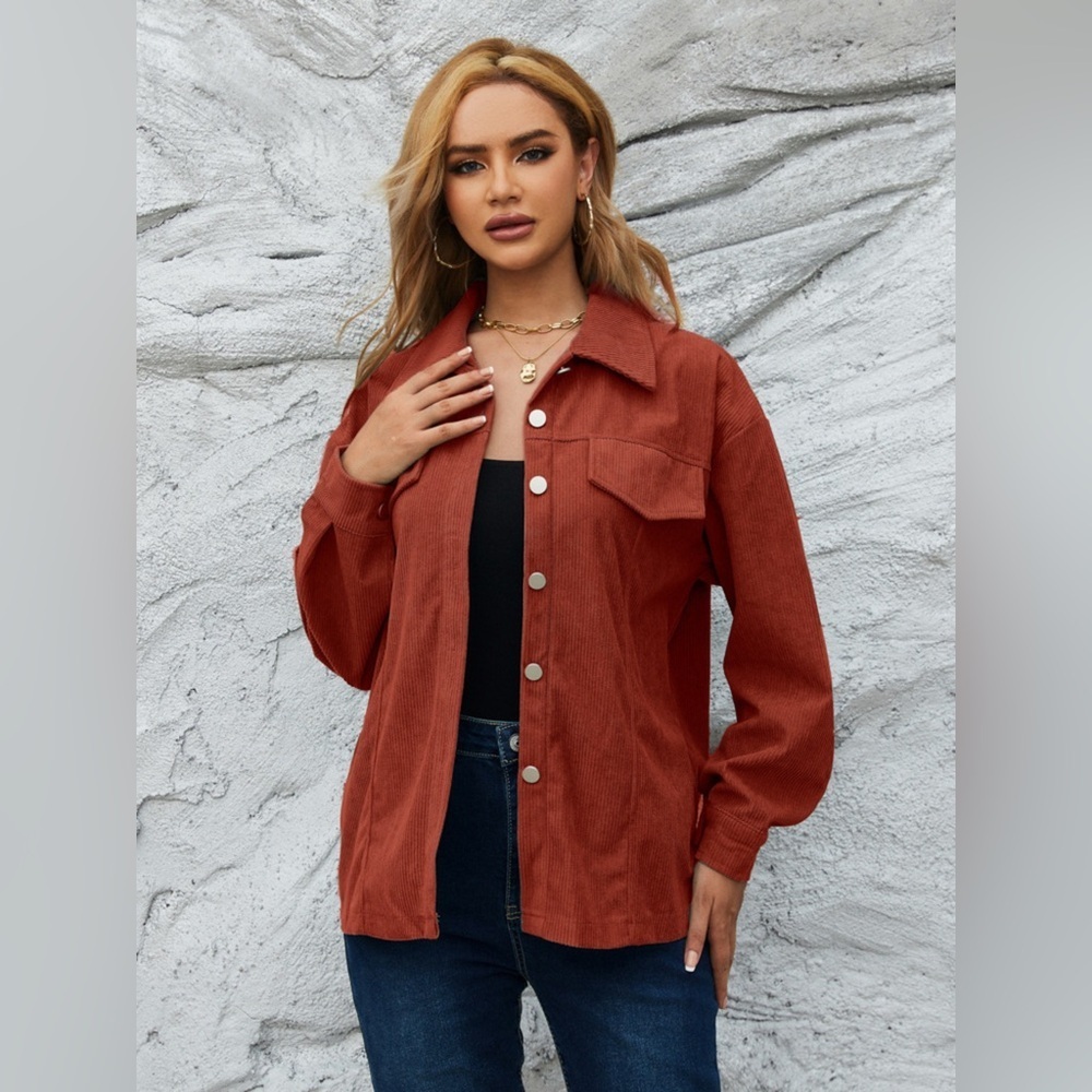 Casual Corduroy Button-Down Jacket
